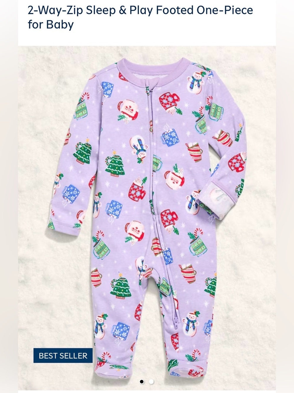 NWT Old Navy Lavender 2-Way-Zip Sleep & Play Footed One-Piece for Baby